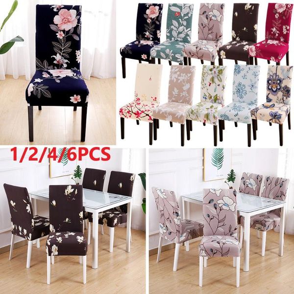 

1/2/4/6pcs machine washable chair seat cover spandex elastic slipcovers for el dining home solid stretch covers