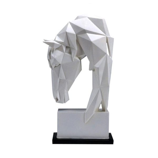 

horse head ornaments animal resin home decoration nordic geometric origami crafts furnishings living room desk decor statuette decorative ob