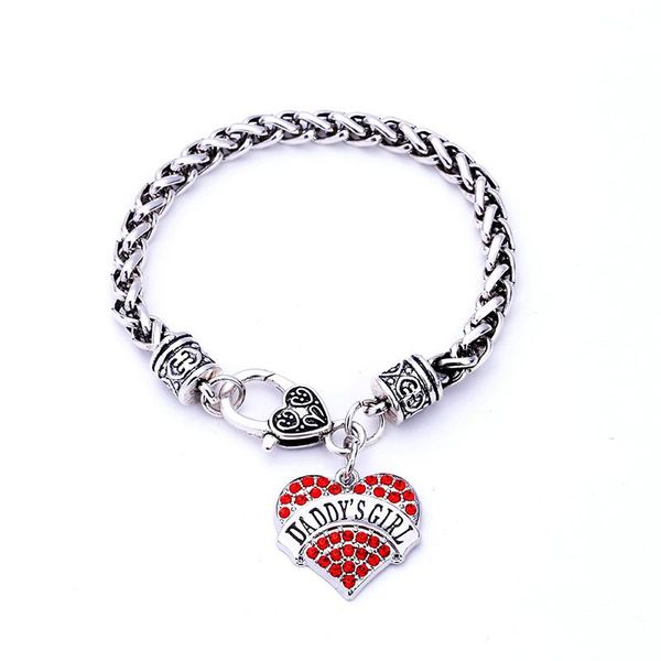 

daddy's girl heart charm bracelet link, chain, Black