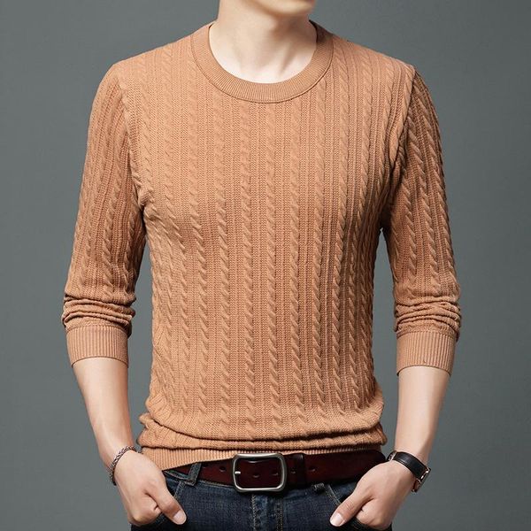 

men's sweaters fashion trend solid color o-neck knitted pullover sweater men autumn comfortable skin-friendly pull homme -3xl, White;black