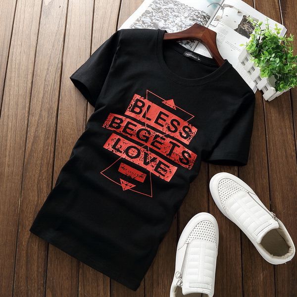 

men's t-shirts casual man's short-sleeve shirt for man xl print, White;black
