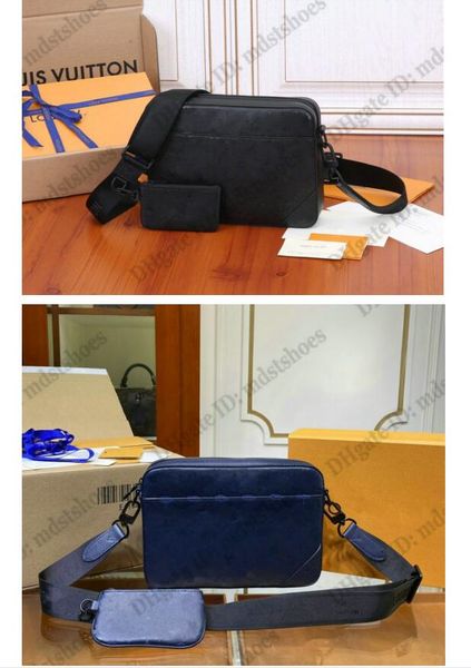

duo messenger bag embossed monograms shadow leather designer mens luxurys 2sets hybrid cross-body shoulder bags 2pcs crossbody m69827