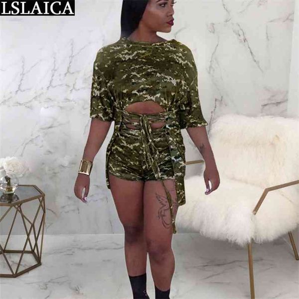 

camouflage women two piece outfits half sleeve long &short pants plus size s-3xl casual fashion 2 for 210515, White