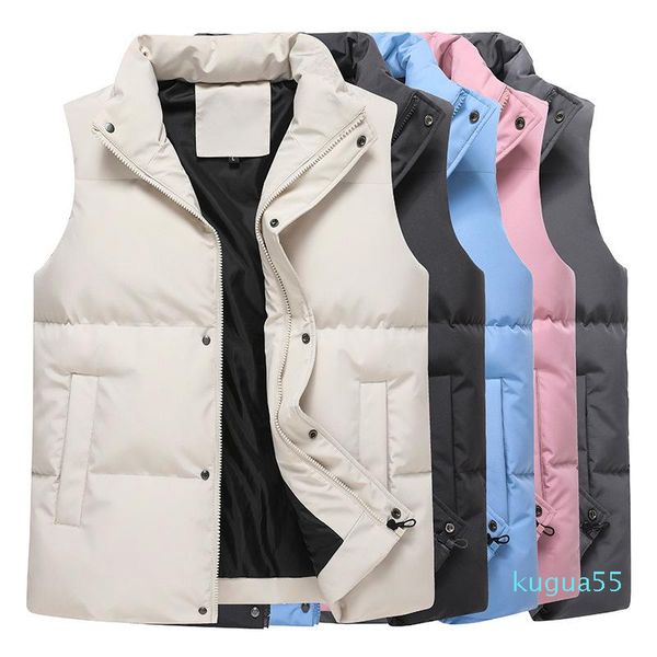 

men's vests autumn men's fashion cotton vest korean casual couple loose jacket solid color basic big size coat male, Black;white