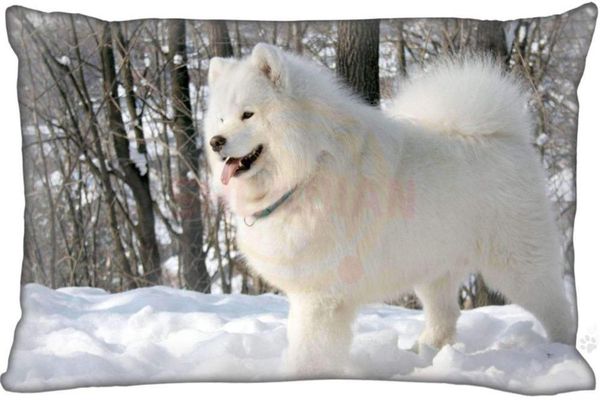 

pillow case custom dogs samoyed pillowcase zippered rectangle cover cases size 45x35cm,40x60cm,45x75cm,50x75cm(two sides)