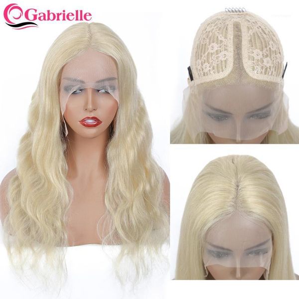 

gabrielle 613 blonde t part lace human hair wigs transparent 28inch brazilian body wave colored remy hair1, Black;brown