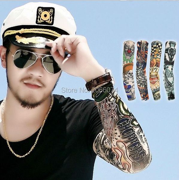 

sports gloves sunscreen arm sleeves breathable skull skeleton cuff cycling hiking running uv protective warmers 50pairs, Black