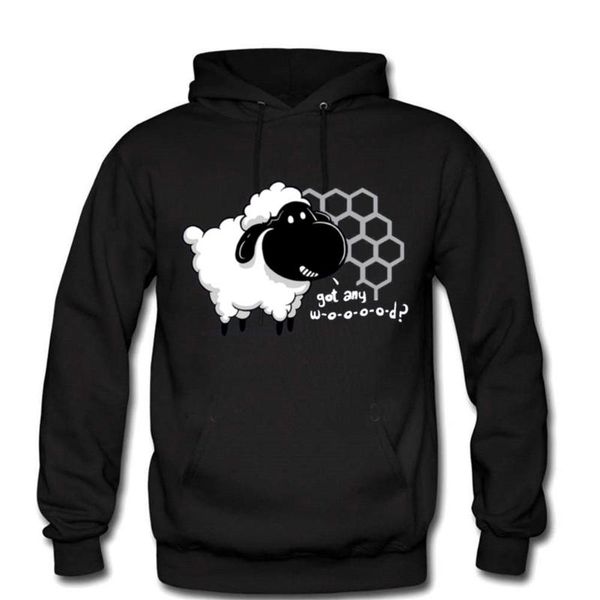 

men's hoodies & sweatshirts catan you give me wood po winter cotton fleece warm long sleeve hooded sweatshirt fashion clothing, Black