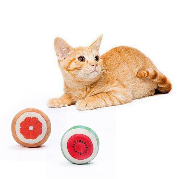 

cat toys ochine pet toy playing molars plush vocal apple orange watermelon shape