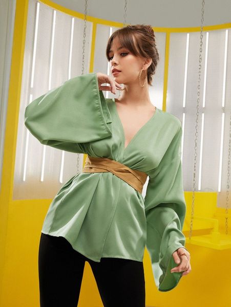 

x maryam solid drop shoulder kimono with belt r6uq#, White;black