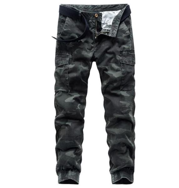 

men's jeans 2021 camouflage pants hunting retro stretch loose overalls trousers cotton wear-resistant feet training, Camo;black