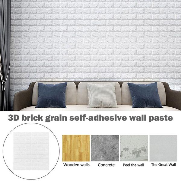 

window stickers 1/5 pcs 3d wall paper brick stone wallpaper diy rustic effect self adhesive home decor sticker living room