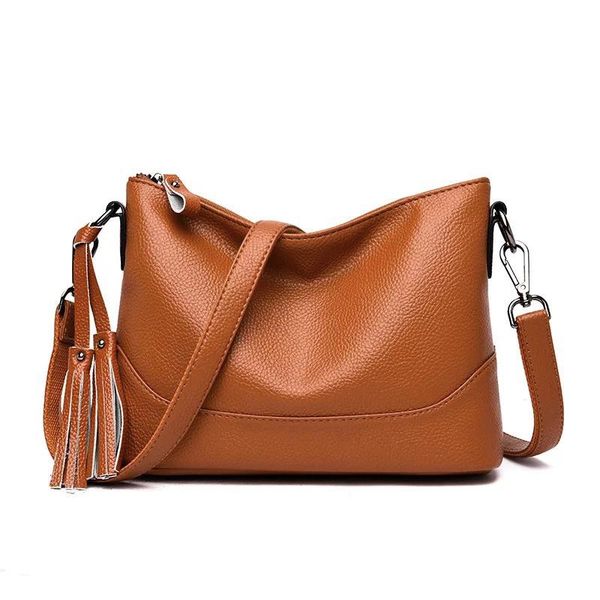 

evening bags fashion solid color pu women crossbody bag ladies tassel handbags casual shoulder for female