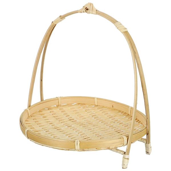 

hooks & rails bamboo woven fruit dessert basket serving food storage organizer