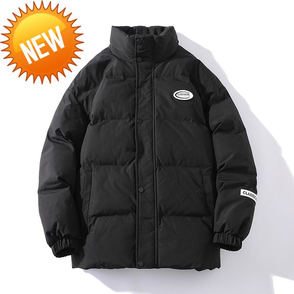 

s-4xl men winter cotton jacket ultra light thin white duck down jackets casual portable autumn coat for parkas size, Black