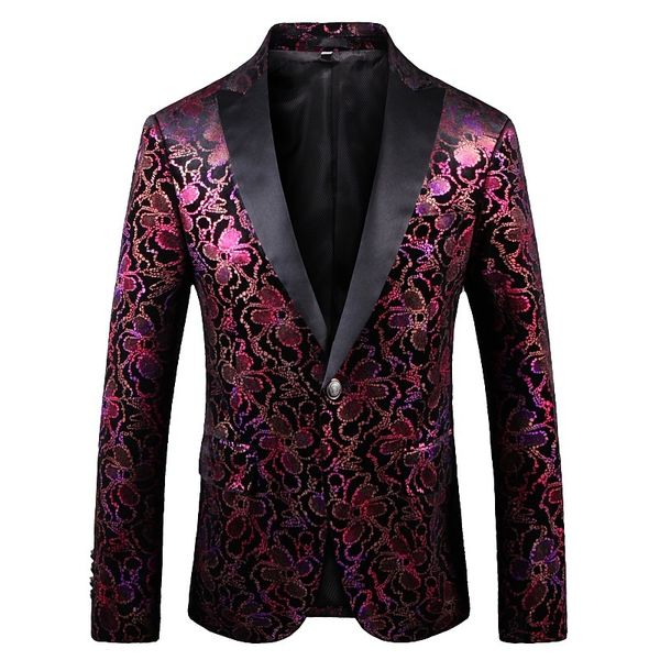 

men's suits & blazers male casual blazer fashions tuxedo peak lapel jacket ed at night wedding party stage costume singing ball dancing, White;black
