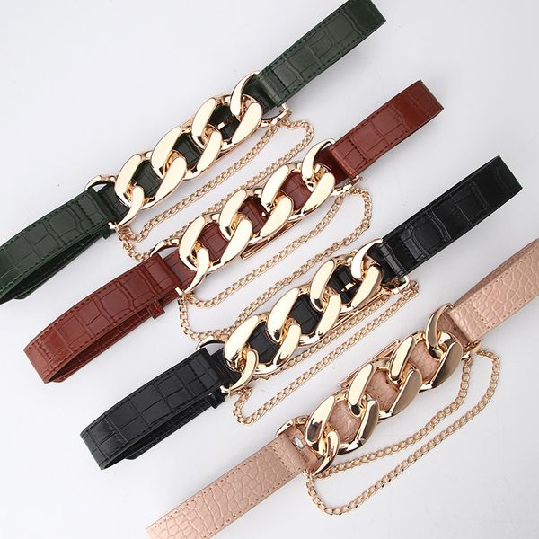 

women's punk exaggerated chain with clothing fashion pants belt, Silver