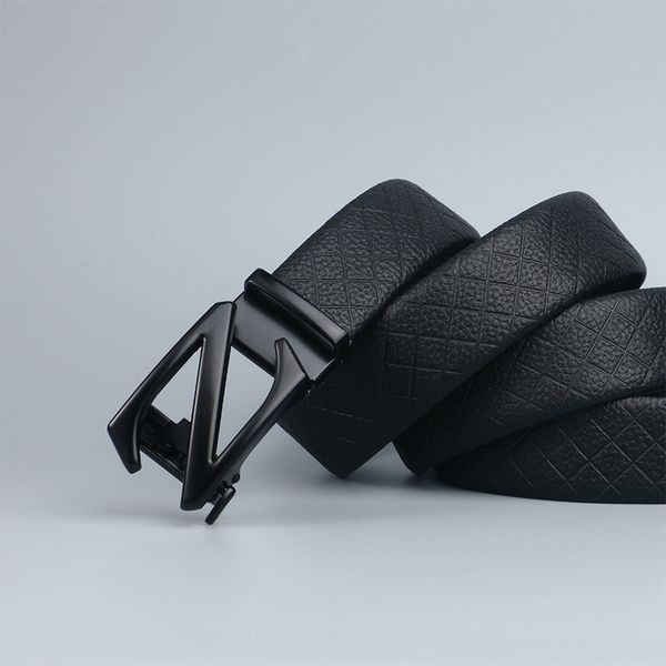 

men's automatic buckle new business simple smooth leather pants belt, Black;brown