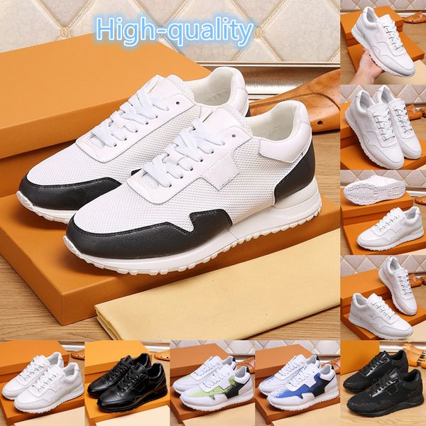 

casual shoes men leather sneakers original box size:38-45 mens designer shoe black white lace up comfort pretty man golf trainers flat skate