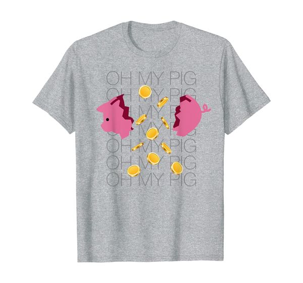 

funny saying omg oh my god pig bank coin t-shirt, White;black