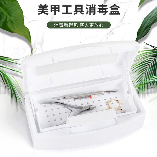 

tools cleaning alcohol disinfection white nail sterilization box