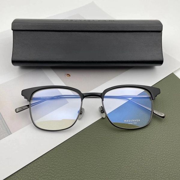 

fashion sunglasses frames original japanese glasses frame titanium prescription women myopia eyeglasses men vintage designer brand, Black