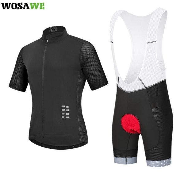 

racing sets wosawe cycling set sleeve short breathable mesh men road bike clothes quick dry summer jersey maillot ropa ciclismo, Black;blue