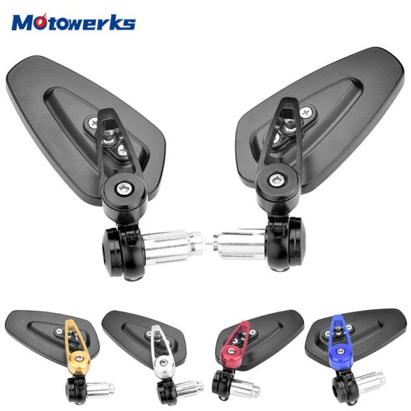 

motorcycle mirrors motowerks universal 22mm 7/8" rearview mirror handlebar end side rear view motor bike scooter for cafe racer