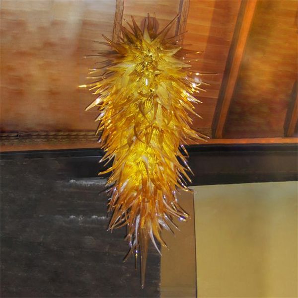

modern chandelier living room pendant lamps amber color creative hand blown glass chandeliers w80xh180cm for bedroom decoration furniture ha