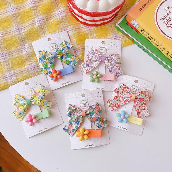 

hair accessories two piece set of broken flower bow hairpin, Slivery;white