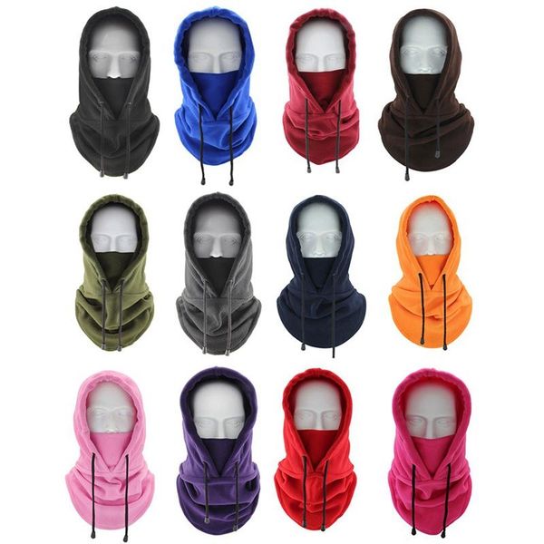 

winter windproof hiking cap men warm thermal fleece balaclava face beanies ski cycling skating neck warmer helmet hat cover outdoor hats, Black;white