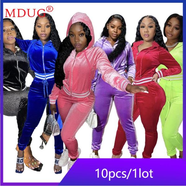

women's two piece pants wholesale items bulk lots fall women velvet set long sleeve hoodie outfits tracksuit fashion womens clothing m7, White