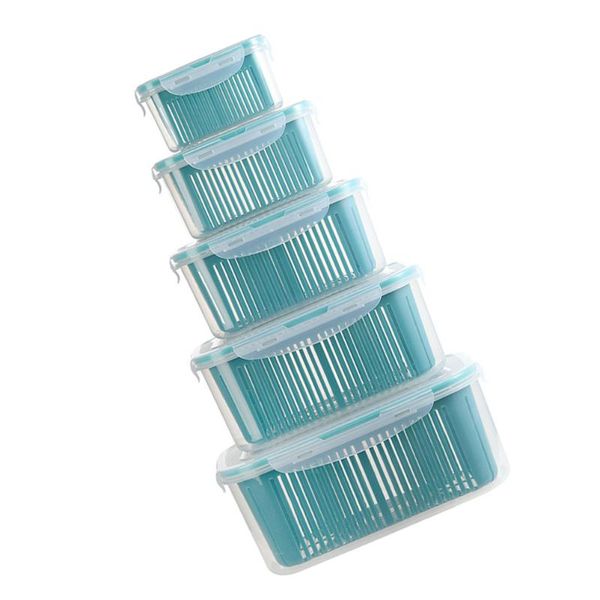 

storage baskets 5pcs double-layer kitchen drain fruit vegetable washing