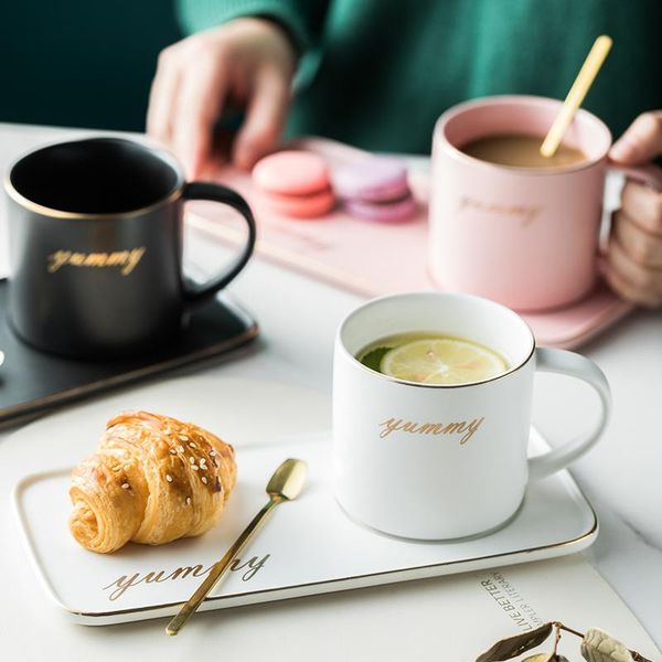 

creative ceramic coffee mug european tea cups and saucer sets turkish tumbler latte cup soy milk breakfast mugs dessert plate & saucers