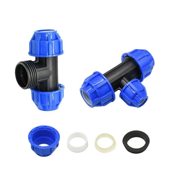 

t-type 20mm 25mm 32mm pvc pe tube tee water splitter 1/2 3/4 1inch pipe reducing connector 1pcs watering equipments