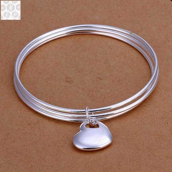 

b175 sgs test past latest trendy classic silver color plated jewelry bangle wholesale price q0719, Black
