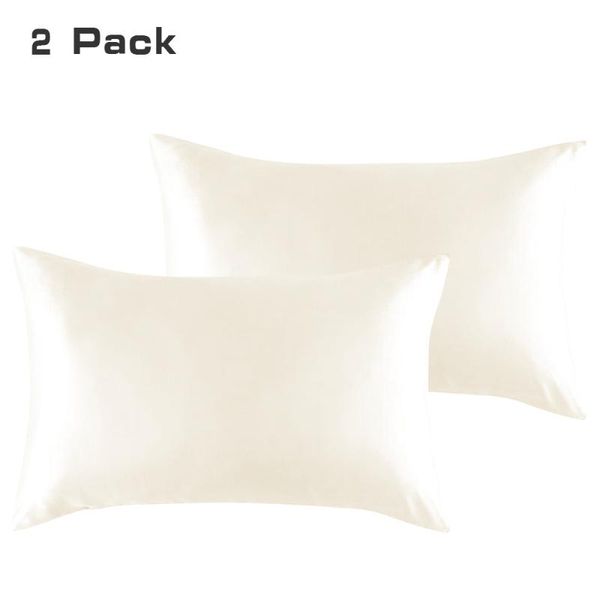 

pillow case 2 pack silky satin pillowcases for hair and skin standard/queen/king size covers with envelop closure