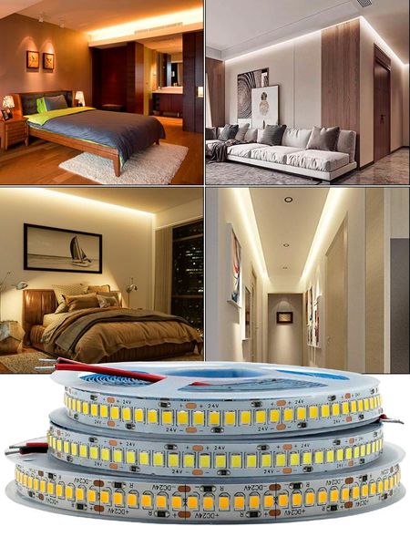 

pendant lamps 12v 24v 2835 led strip 5mtape light ribbon 60/120/240 natural white / warm cold home decor