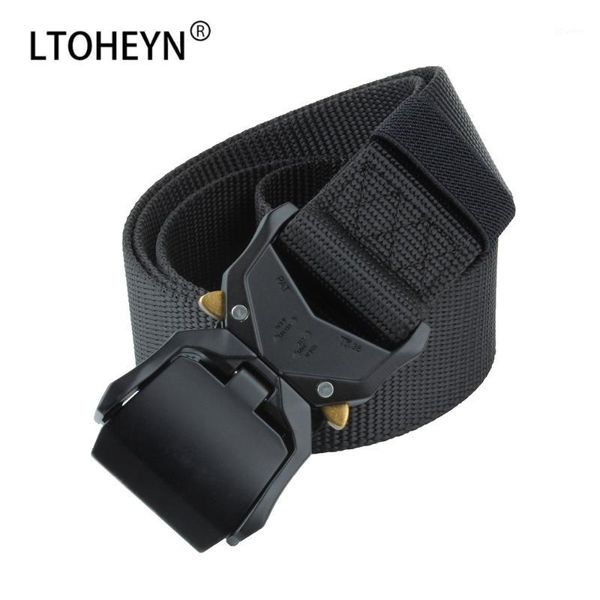 

belts high-quality tactical men belt training nylon high-strength aluminum buckle can be customized logo1, Black;brown