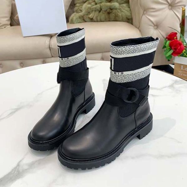 

fashion luxury boots womens designer boot classic ankle booties martin women shoes black calf leather upper technical fabric white blue with