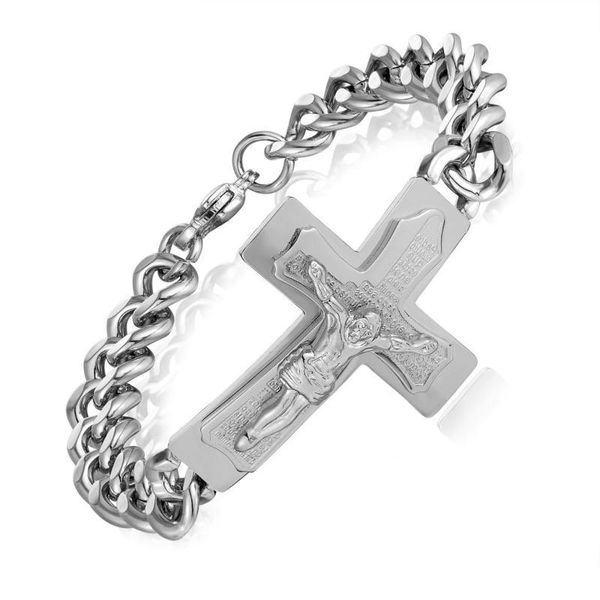 

charm bracelets european and american classic personality jesus cross bracelet fashion casual amulet jewelry gift, Golden;silver