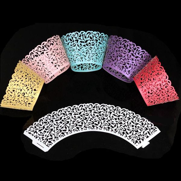 

gift wrap 12/24pcs laser cut cupcake wrapper liner box moon cake packaging dragee wedding party candy container holder