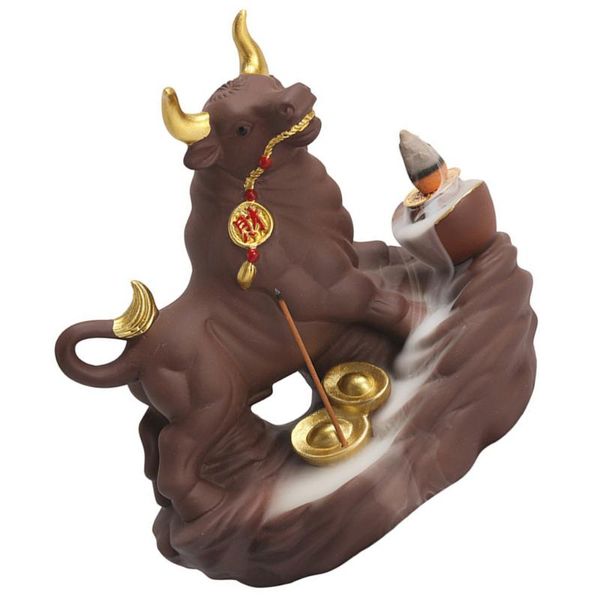 

fragrance lamps 1pc backflow incense burner cattle design holder deskadornment