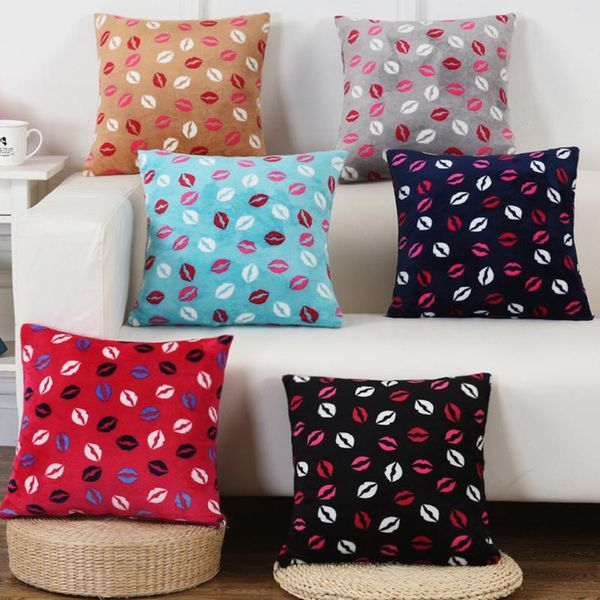

cushion/decorative pillow lip print short plush pads 18inch cushion include fill core soft comfort luxury sofa chair decor beds car seat bac