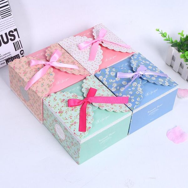 

gift wrap 10pcs/lot floral square box wedding anniversary party candy package chocolate supply