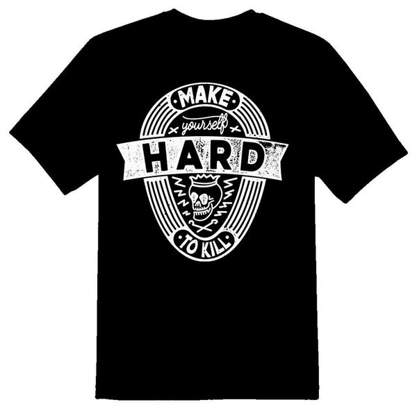 

hard to kill skull black or white tee, White;black