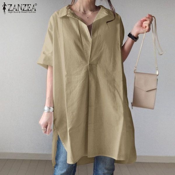 

women's blouses & shirts female tunic autumn women solid blouse casual 3/4 sleeve shirt loose lapel work chemise vintage office o, White
