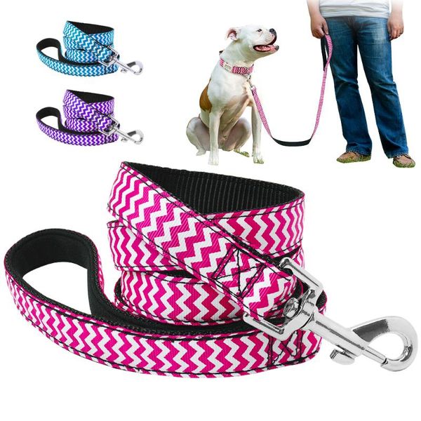 

dog collars & leashes 120cm walking running leash nylon padded pet lead belt for small medium dogs