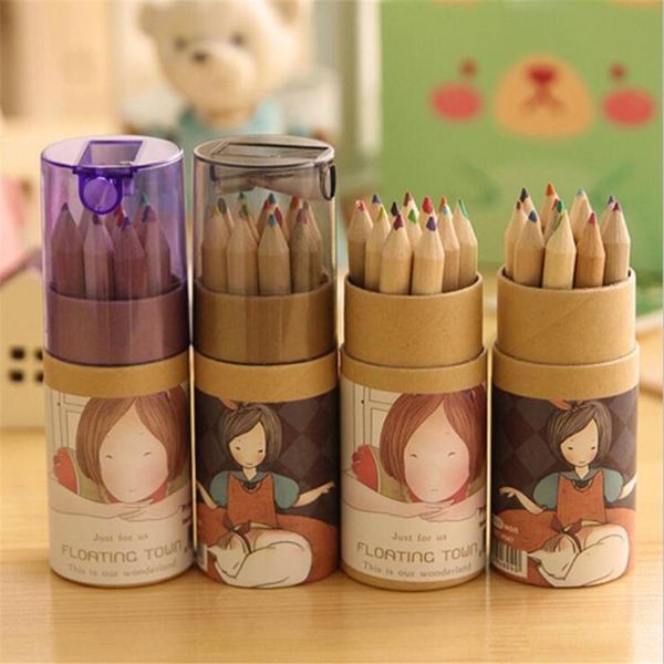 

kraft paper cartridges multicolor pencil 12 colors loading sharpener cover drawing color of lead pcs/set pencils