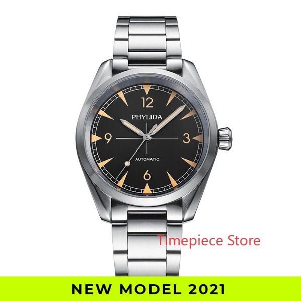 

wristwatches 10atm wr nh35 men's automatic watch black dial sport mechanical wristwatch rail master homage green luminous phylida, Slivery;brown